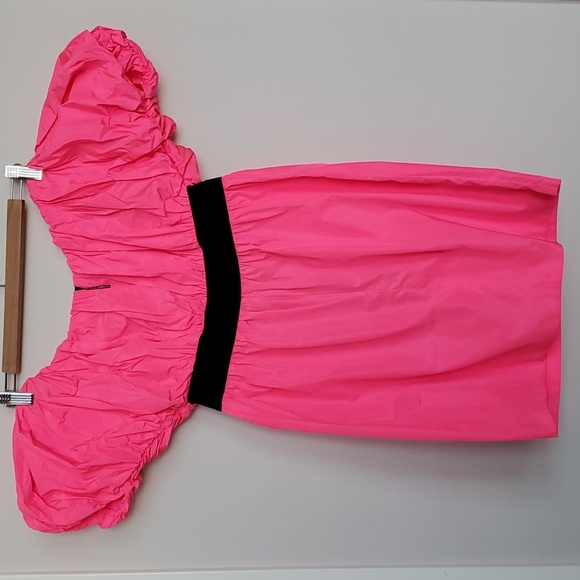 NWT MSGM Neon Pink Off Shoulder Heart Dress - Picture 10 of 13